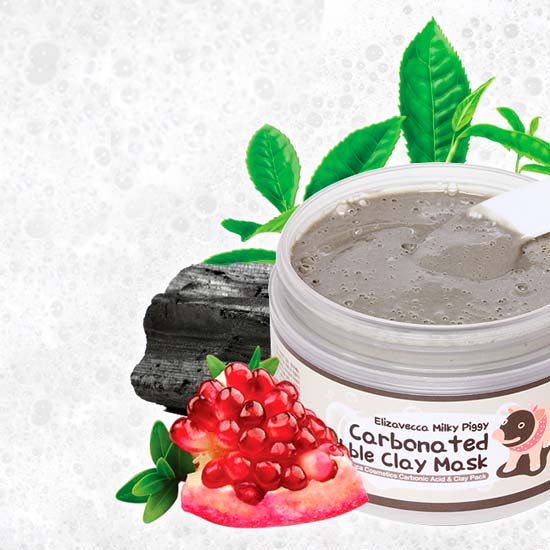 Корейская пузырчатая маска для лица очищающая Elizavecca milky piggy Сarbonate Bubble Clay Mask 100 мл.