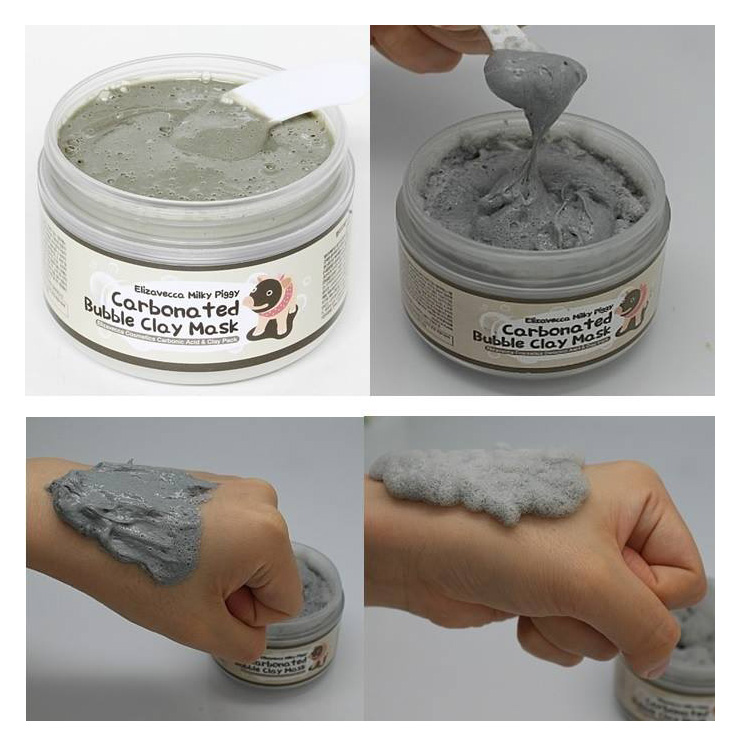 Корейская пузырчатая маска для лица очищающая Elizavecca milky piggy Сarbonate Bubble Clay Mask 100 мл.